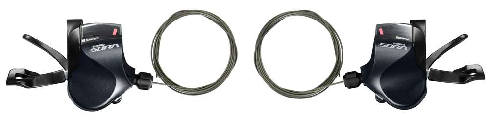 Shimano sora sl-r3000 2x9-speed flat bar shift lever set