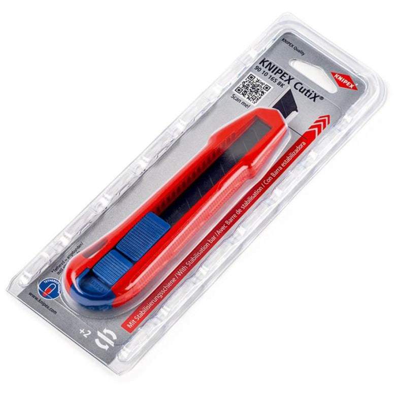 Knipex cutix universele mes stanleymes (rood blauw, incl. 2 mesbladen)