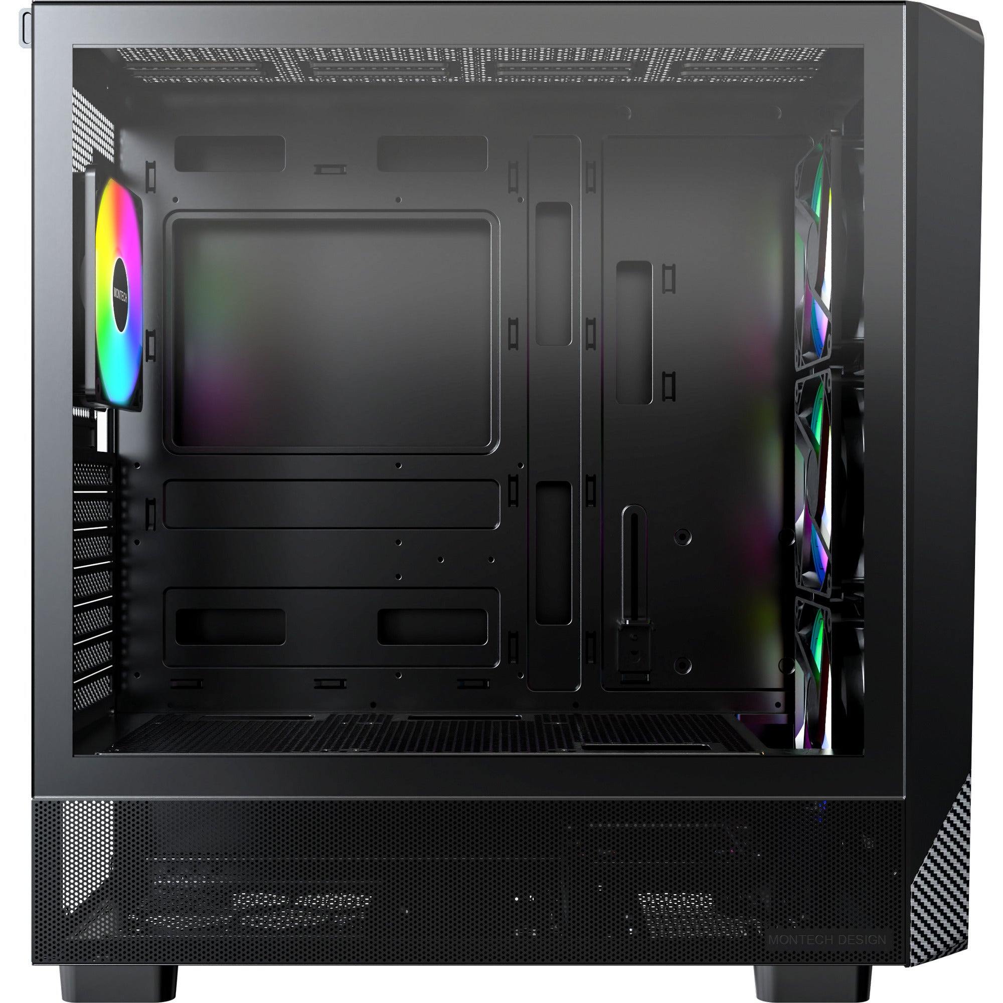 Montech x5 midi tower behuizing (zwart | 2x usb-a | 1x usb-c | tempered glass)
