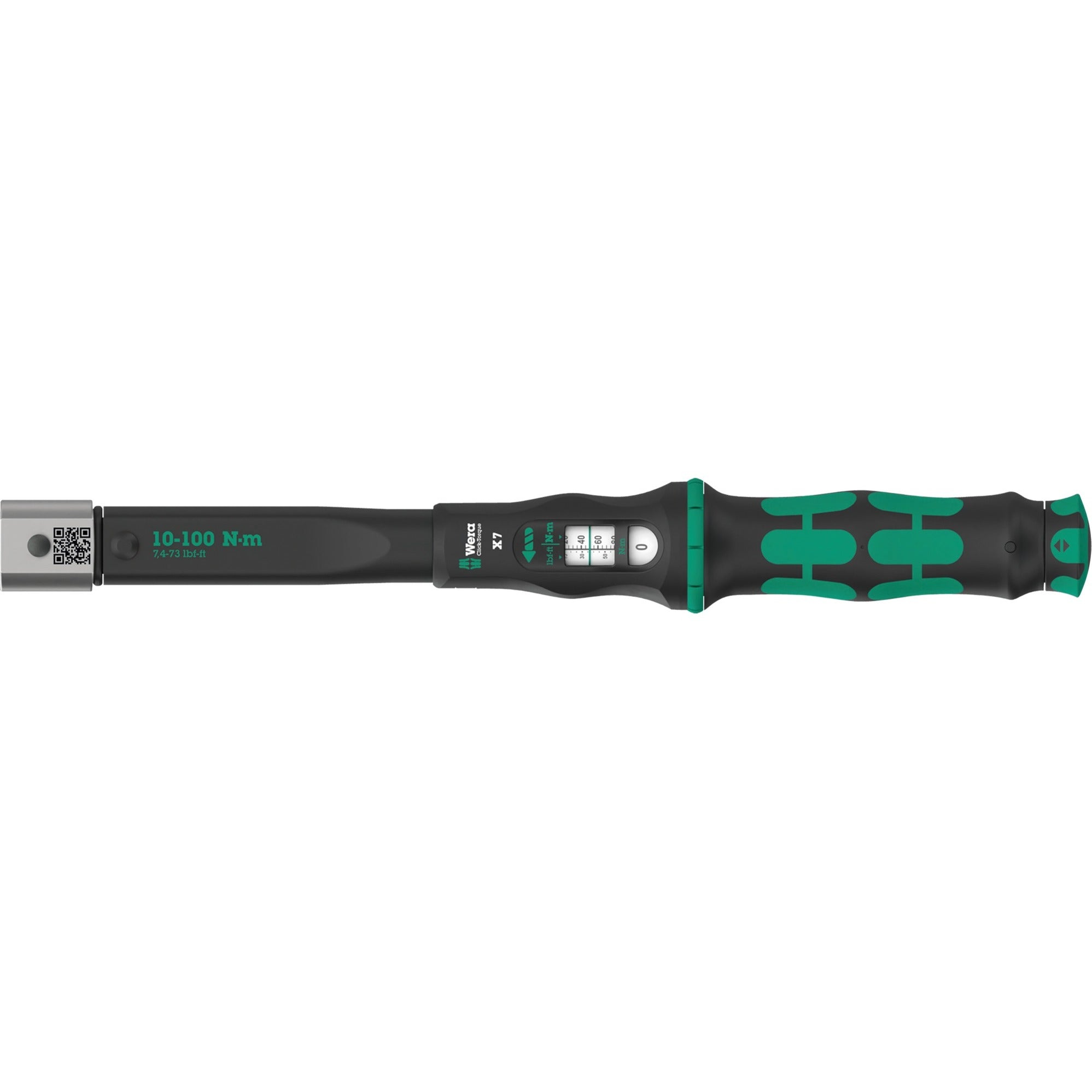 Wera click-torque x 7 draaimomentsleutel voor insteekgereedschappen (zwart groen, 10-100 nm)