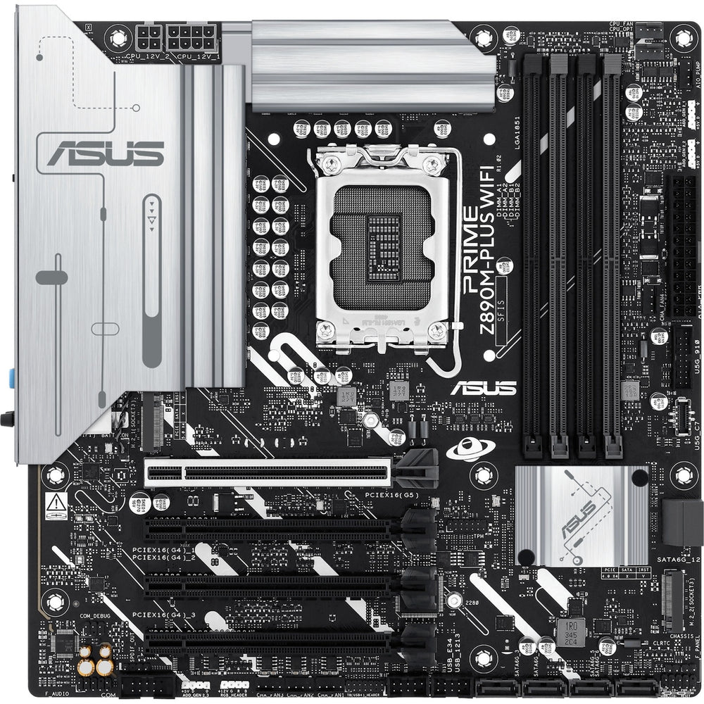 Asus prime z890m-plus wifi socket 1851 moederbord (raid, 2.5gb-lan, wi-fi 7, bt, sound, µatx)