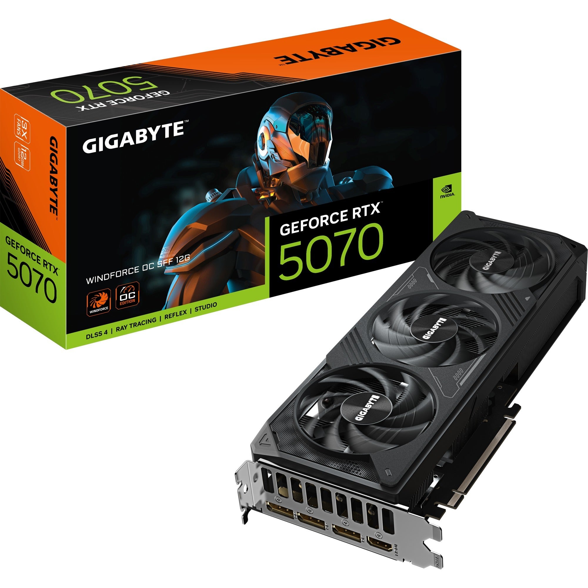 Gigabyte geforce rtx 5070 windforce oc sff 12g grafische kaart (3x displayport, 1x hdmi)
