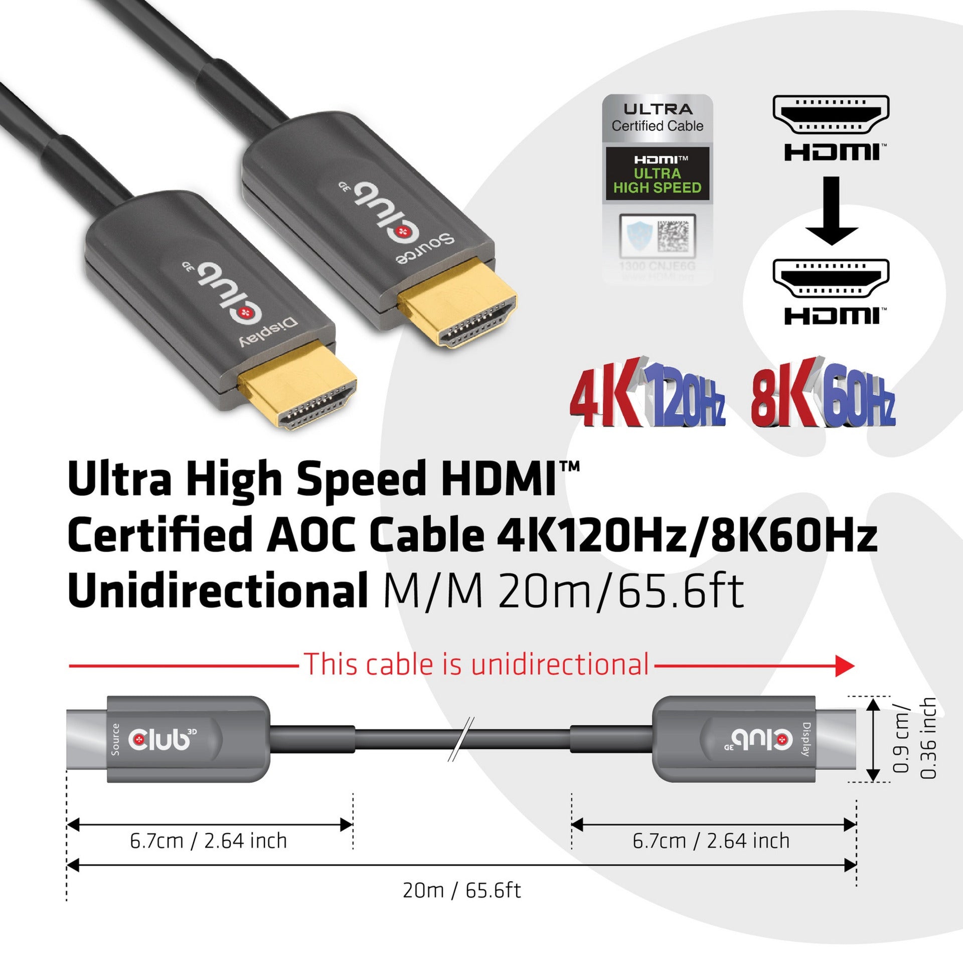 Club 3D Club 3D Hoge snelheid HDMI AOC