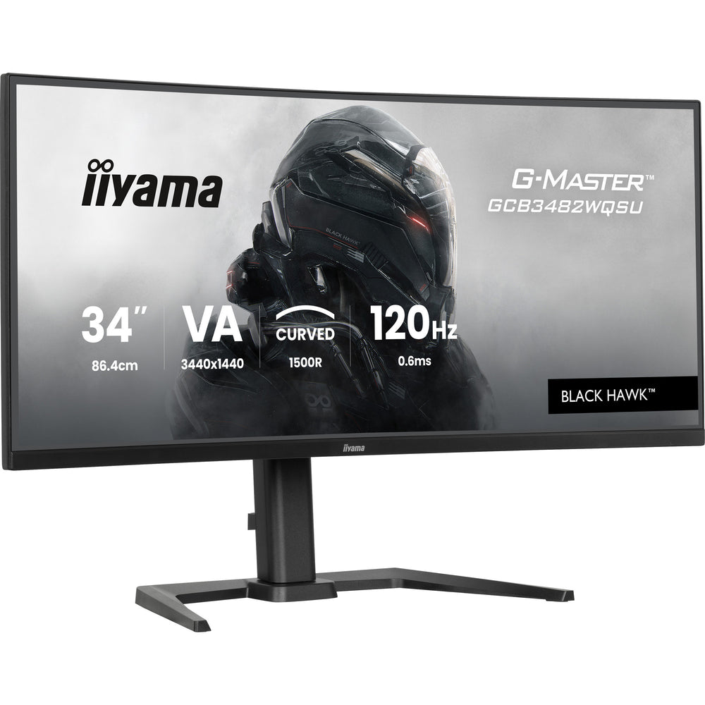 Iiyama g-master black hawk gcb3482wqsu-b1 34 curved ultrawide gaming monitor (zwart, 2x hdmi, displayport, 2x usb-a, usb-b, 2x usb-c, 120 hz)