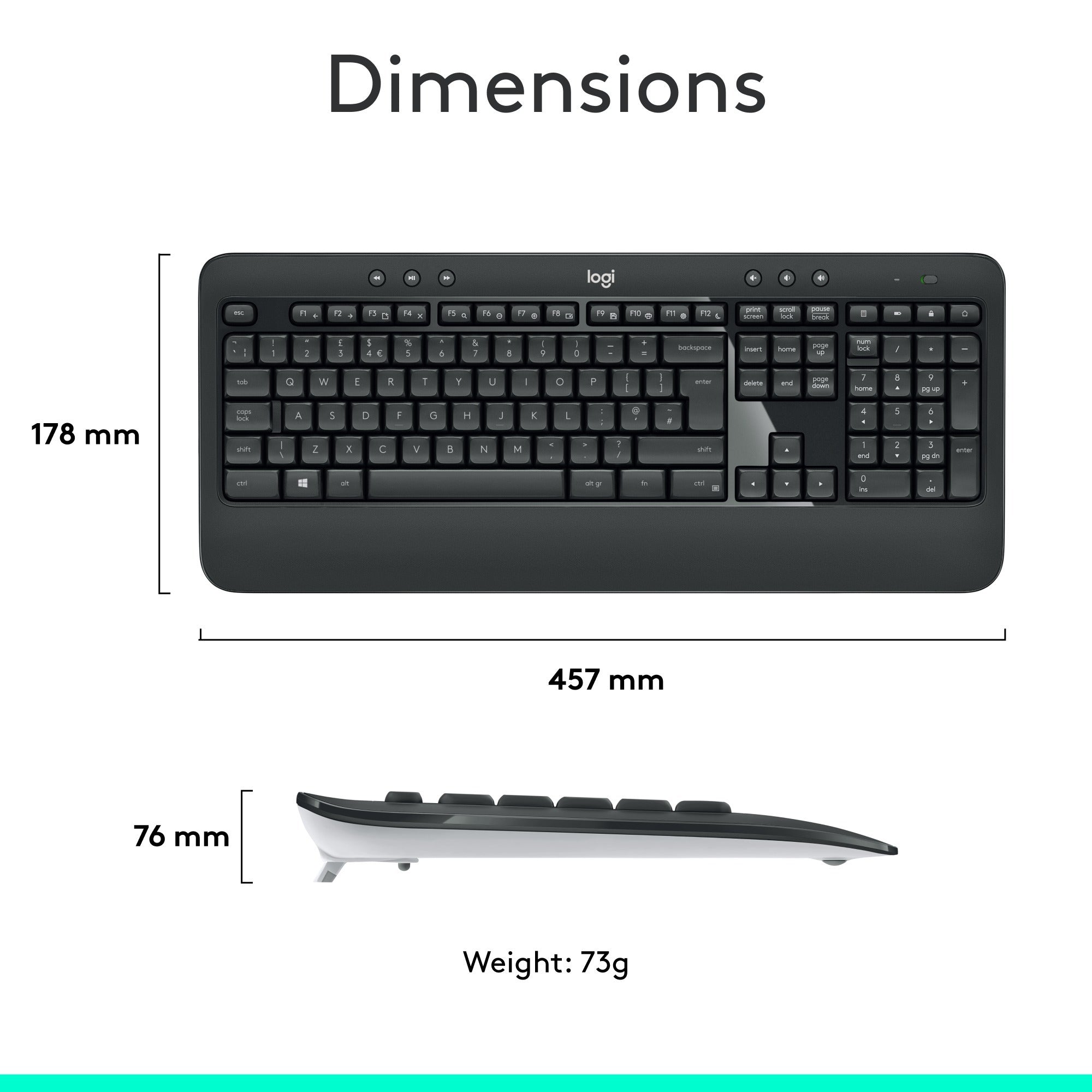 Logitech mk540 advanced - draadloze toetsenbord- en muiscombinatie, desktopset (donkergrijs, eu lay-out (qwerty), 1000 dpi)