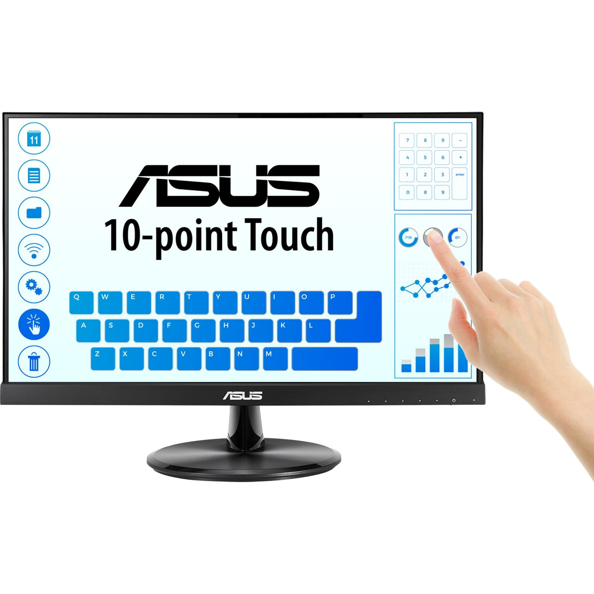 Asus vt229h touch monitor 21.5 (zwart, 1x hdmi, 1x vga, 1x usb-a)