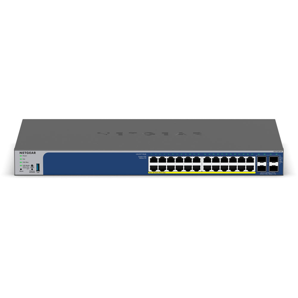 Netgear 24-poorts gigabit poe+ smart switch met 4 sfp+ poorten (grijs, 10g,smart managed)