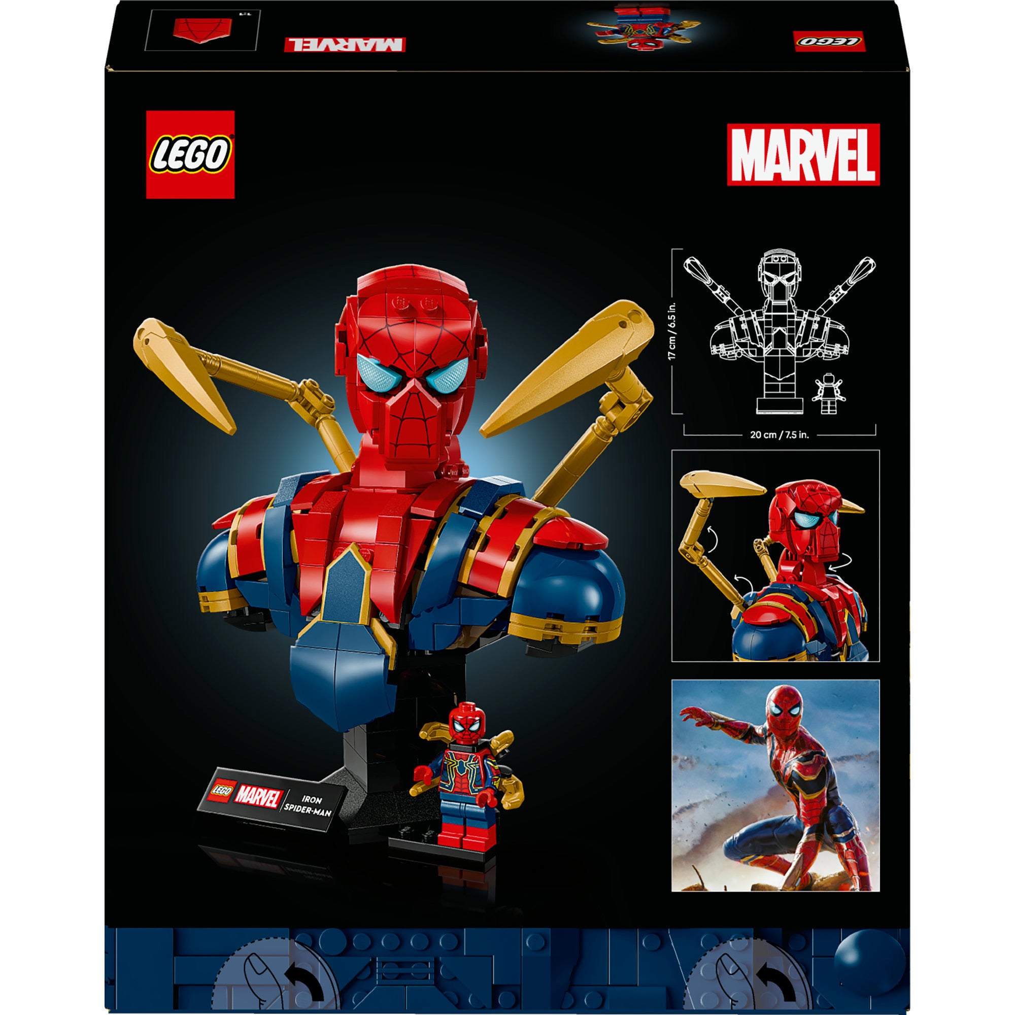 Lego super heroes 76326 iron spider-man buste