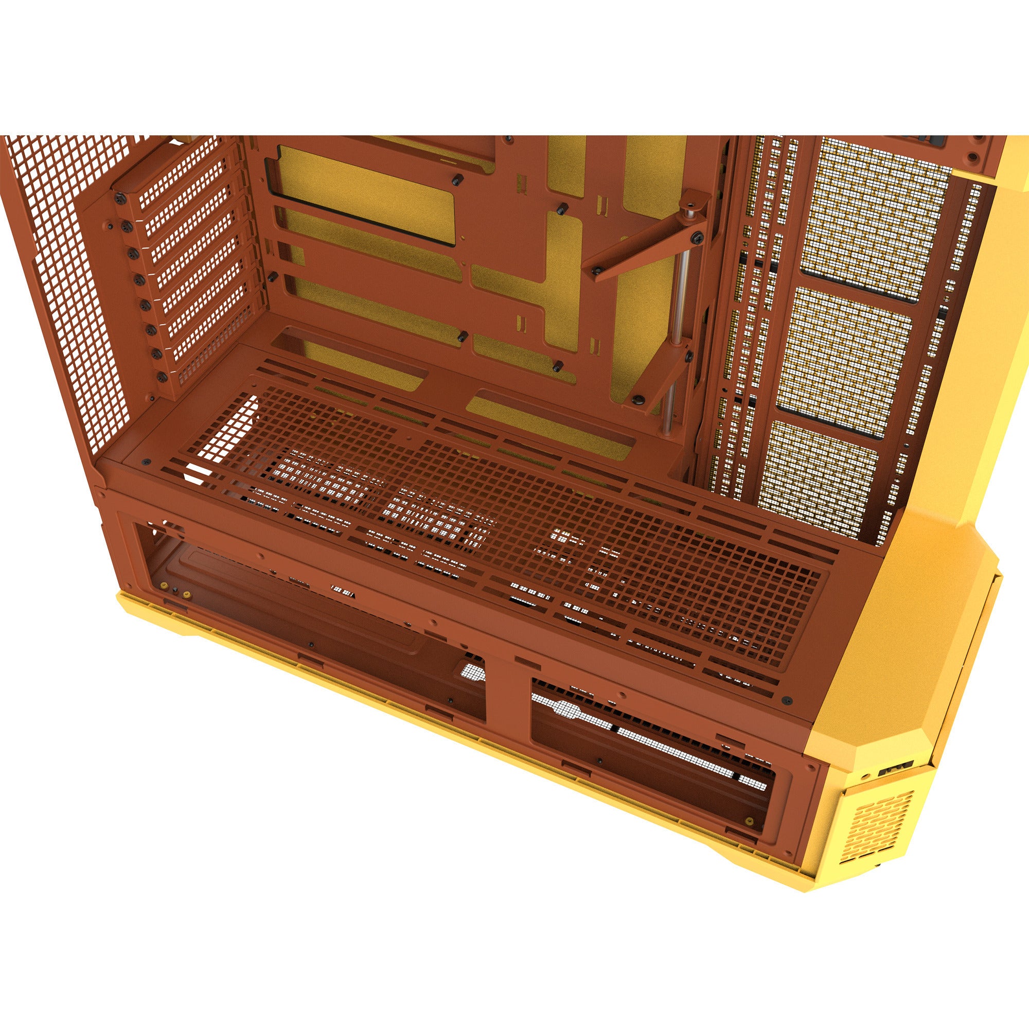 Thermaltake view 600 tg butter caramel big tower behuizing (geel | 2x usb-a | 1x usb-c | tempered glass)