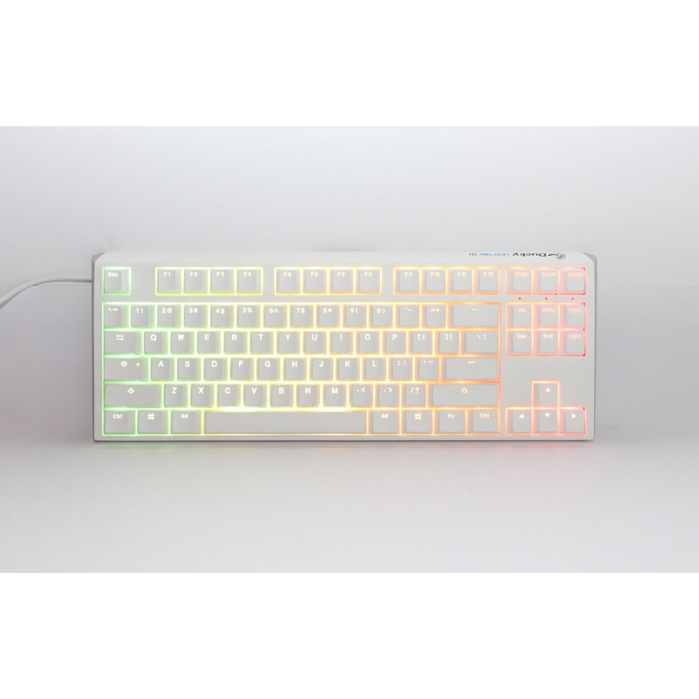 Ducky one 3 classic pure white tkl rgb mechanisch toetsenbord (wit, us lay-out (qwerty), cherry mx speed silver, 80% (tkl), rgb leds, double-shot pbt, hot-swappable, quack mechanics)