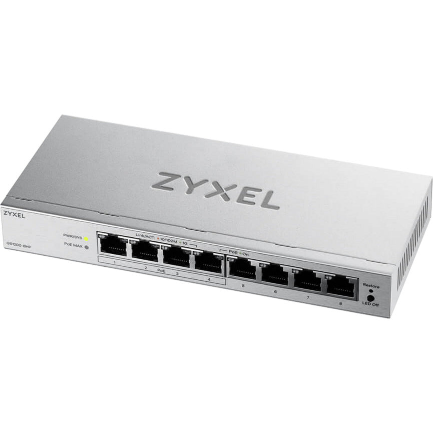 Zyxel 8-port gbe poe web managed switch (grijs)