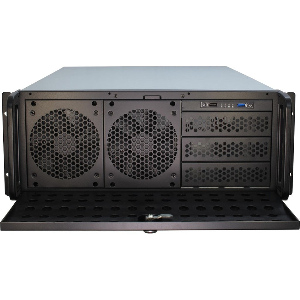 Inter-tech 4u 4129l rack behuizing (zwart | 2x usb-a)
