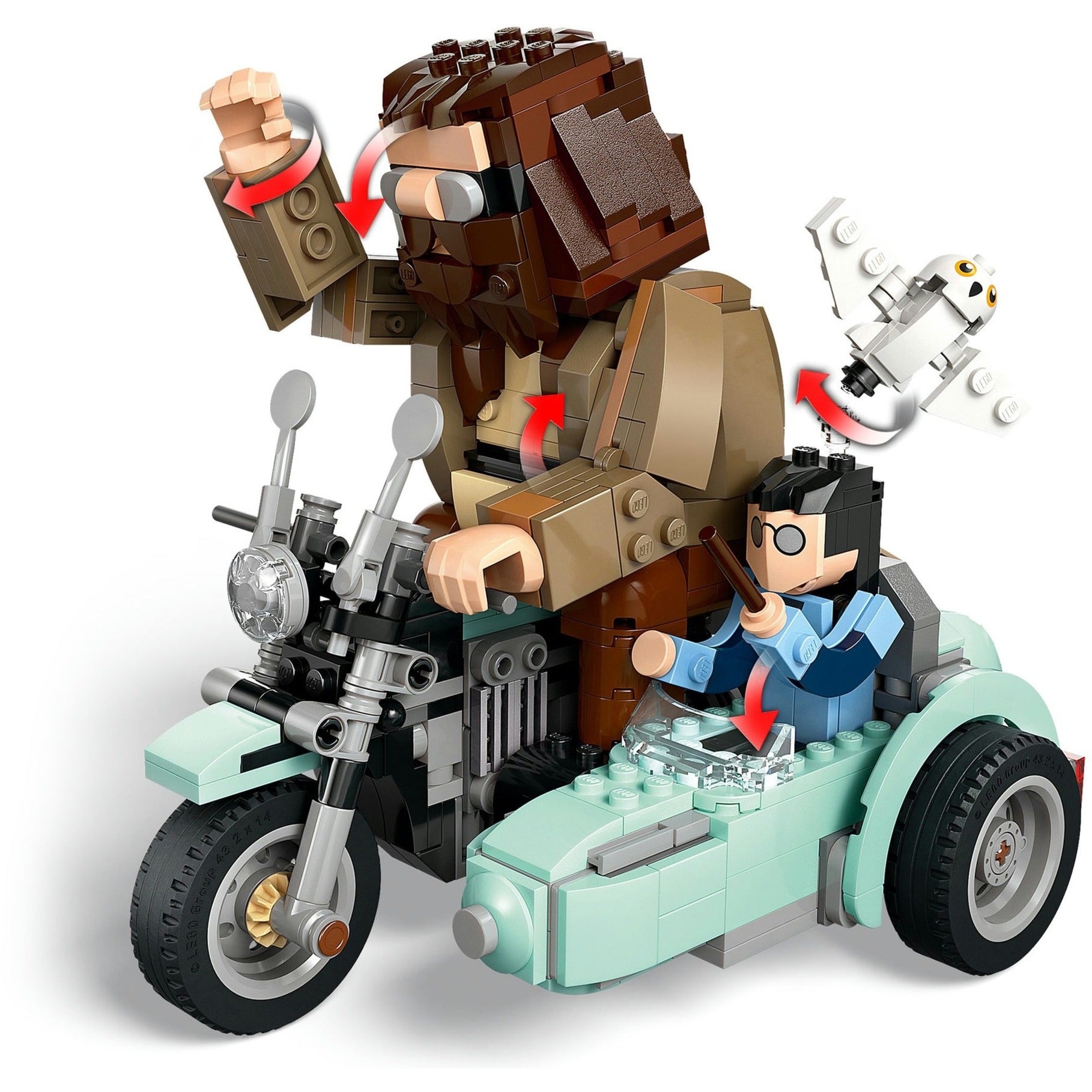 Lego harry potter™ hagrid™ en harry's rit op de motor magisch - 76443