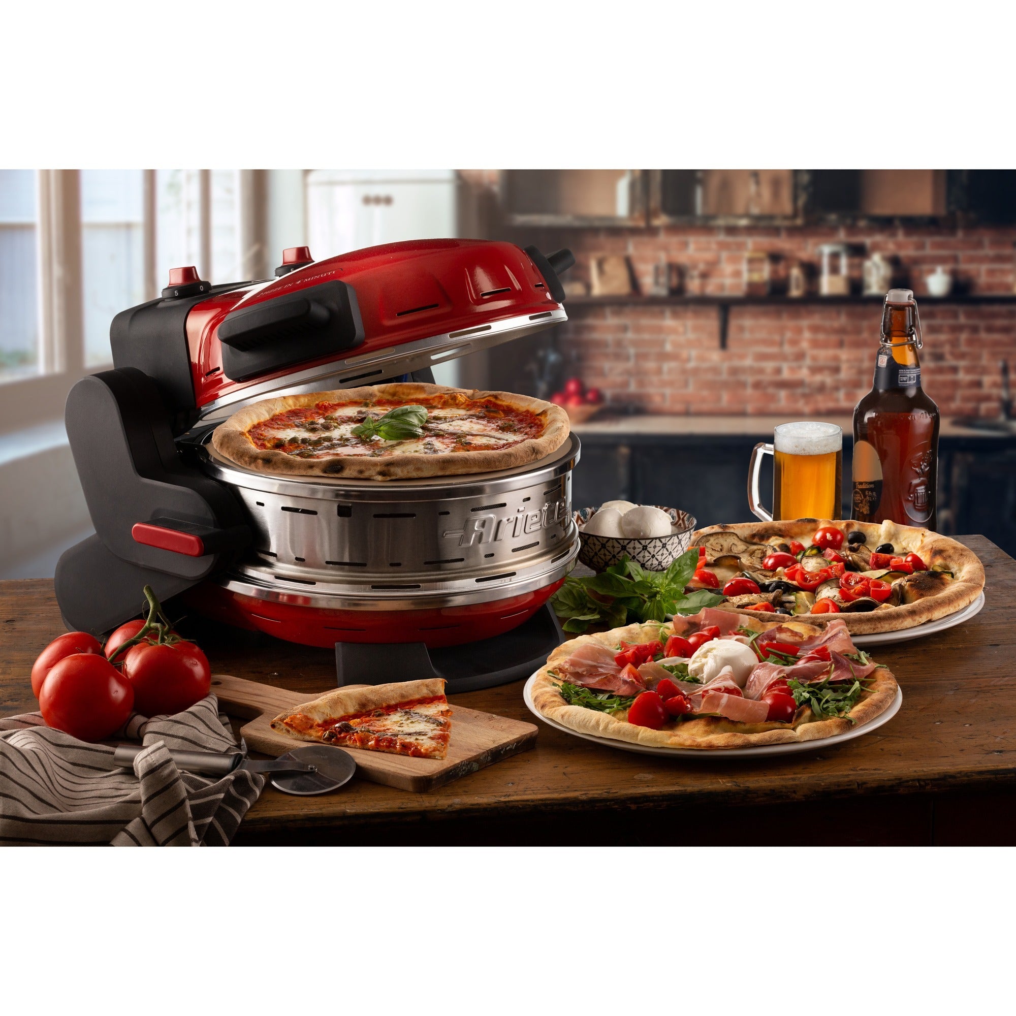 Ariete dubbele pizzaoven 0927 00 (rood)