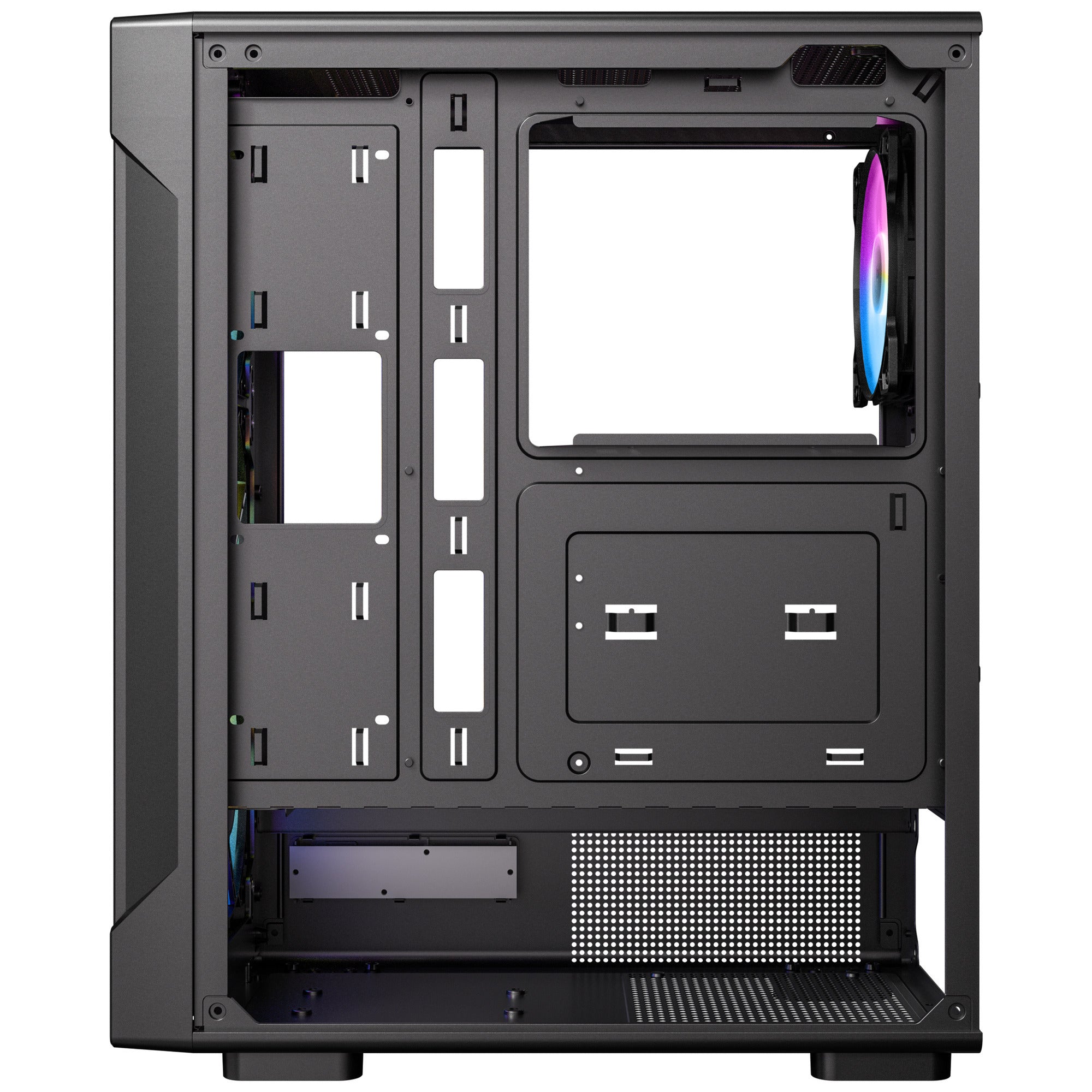 Antec vx320 argb midi tower behuizing (zwart | 3x usb-a | tempered glass)