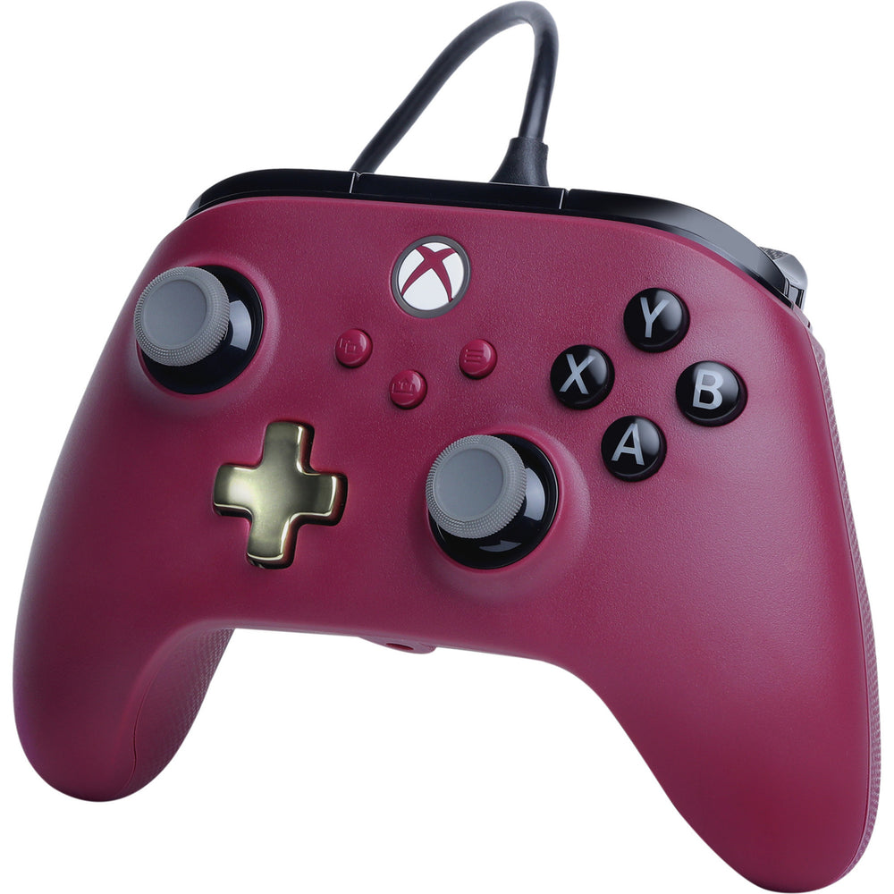 Powera advantage plus bedrade controller voor xbox series x|s - robijn (donkerrood, xbox series x|s, xbox one, pc)