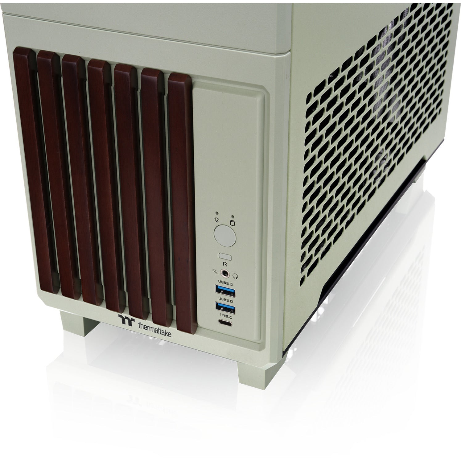 Thermaltake tr100 ws matcha green mini tower behuizing (lichtgroen | 2x usb-a | 1x usb-c)