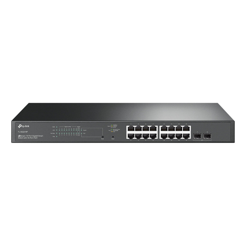 Tp-link omada sg2218p jetstream 18-poorts gigabit smart switch (zwart, 16x poe+, 2x gigabit sfp)