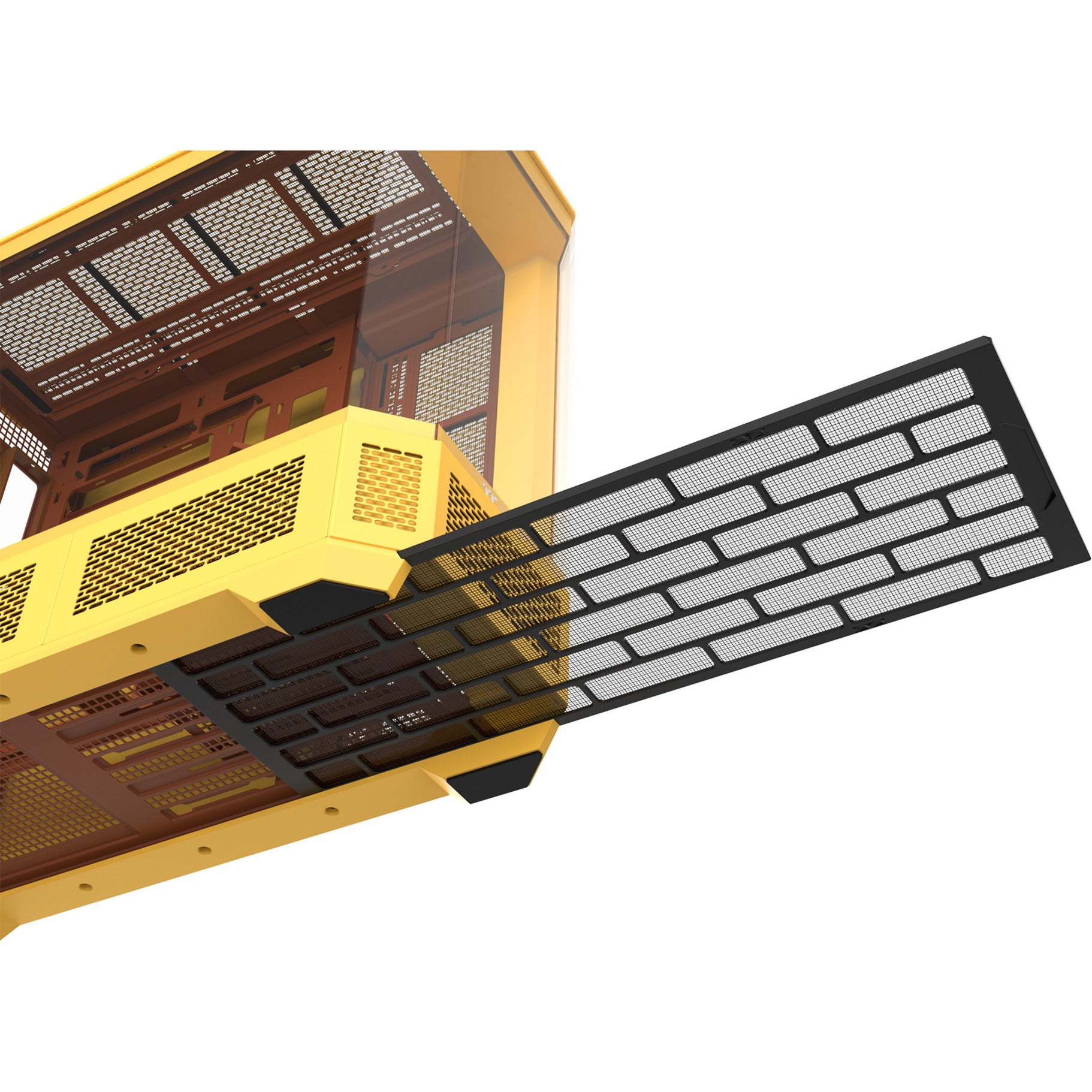 Thermaltake view 600 tg butter caramel big tower behuizing (geel | 2x usb-a | 1x usb-c | tempered glass)
