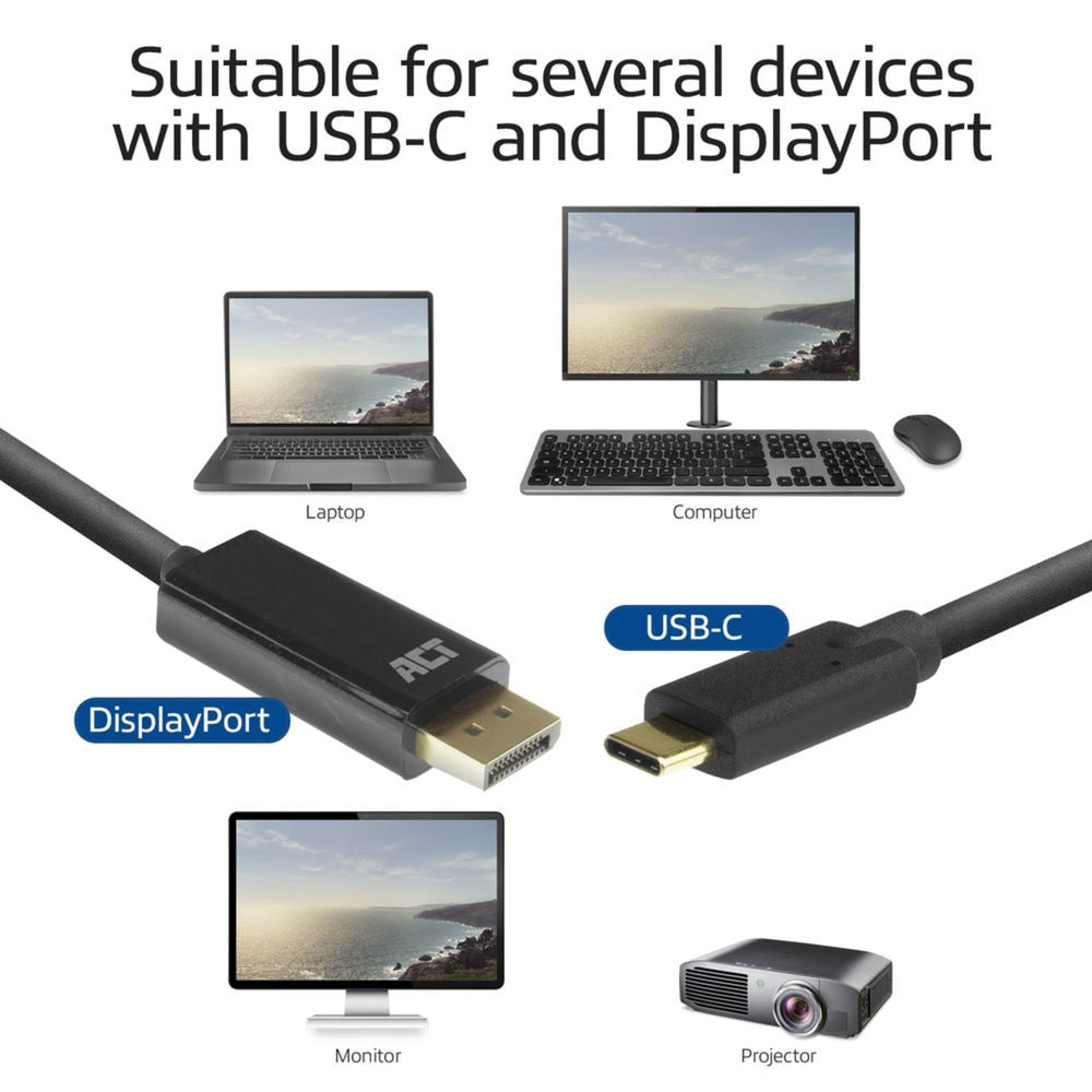 ACT Connectiviteit Connectiviteit USB-C naar DisplayPort kabel