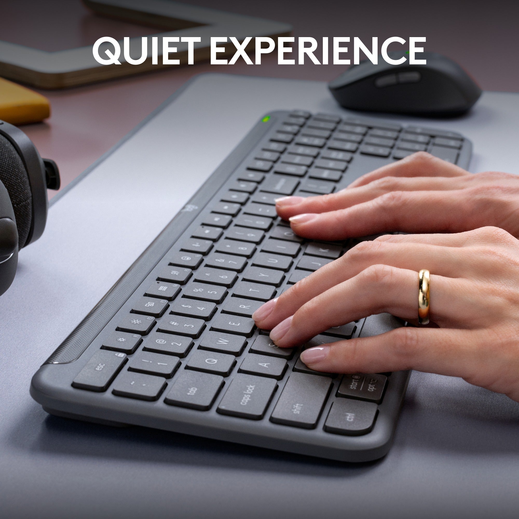 Logitech mk950 signature slim draadloze desktopset (grafiet, us-international lay-out (qwerty), 400 - 4000 dpi)