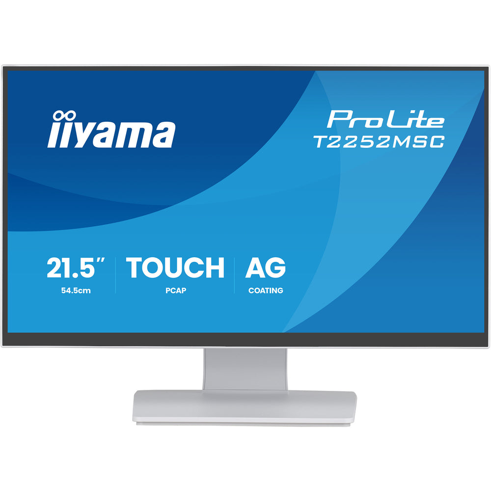 Iiyama prolite t2252msc-w2ag 21.5 touchscreen monitor (wit (mat), 100 hz, hdmi, displayport, usb 3.2 gen 1, audio, touchscreen )