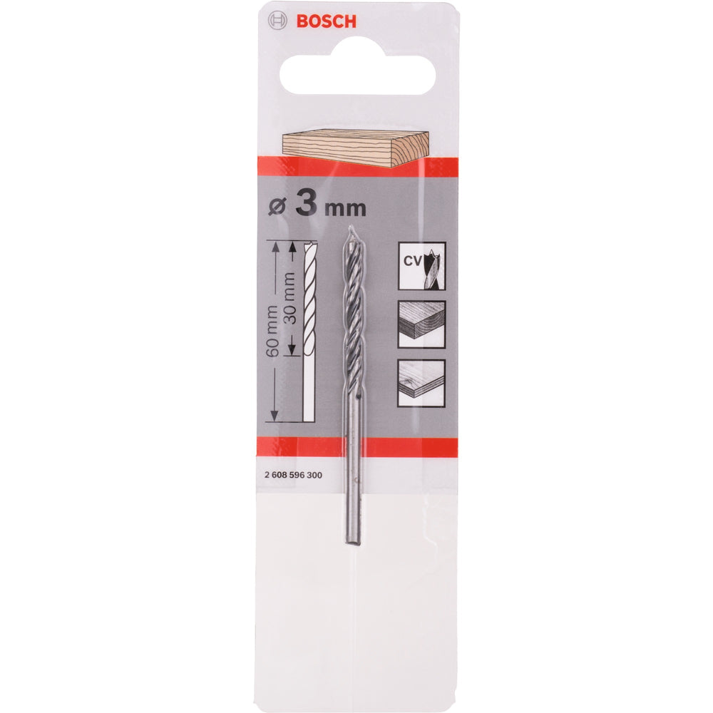 Bosch houtspiraalboor standaard 3mm boren (werklengte 33mm)