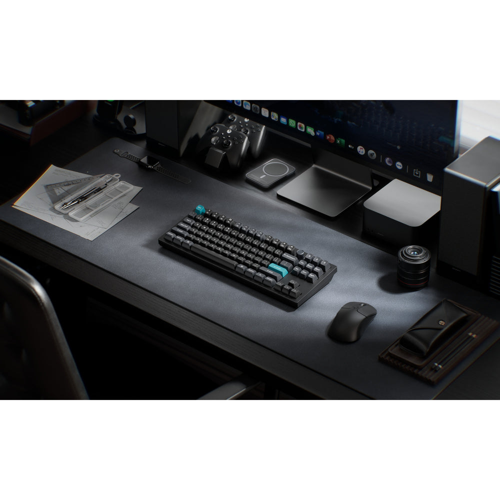 Keychron q3 ultra-m3 8k wireless custom mechanical keyboard (zwart, us lay-out (qwerty), silk pom brown, 80% (tkl), rgb, hot swap, 8k, 2.4 ghz | bluetooth 5.2 | usb-c)