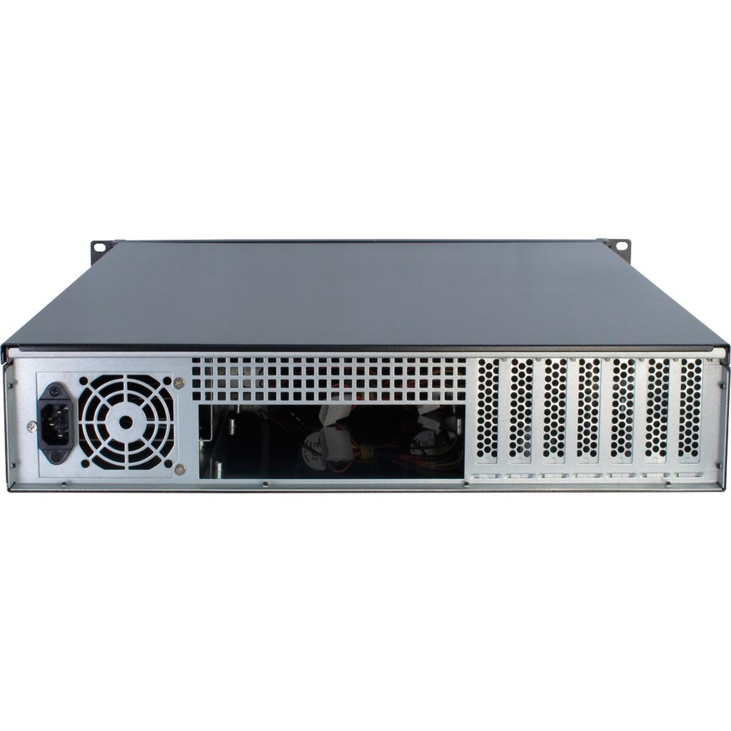 Inter-tech 2u-2098-sl rack behuizing (zwart | 2x usb-a)
