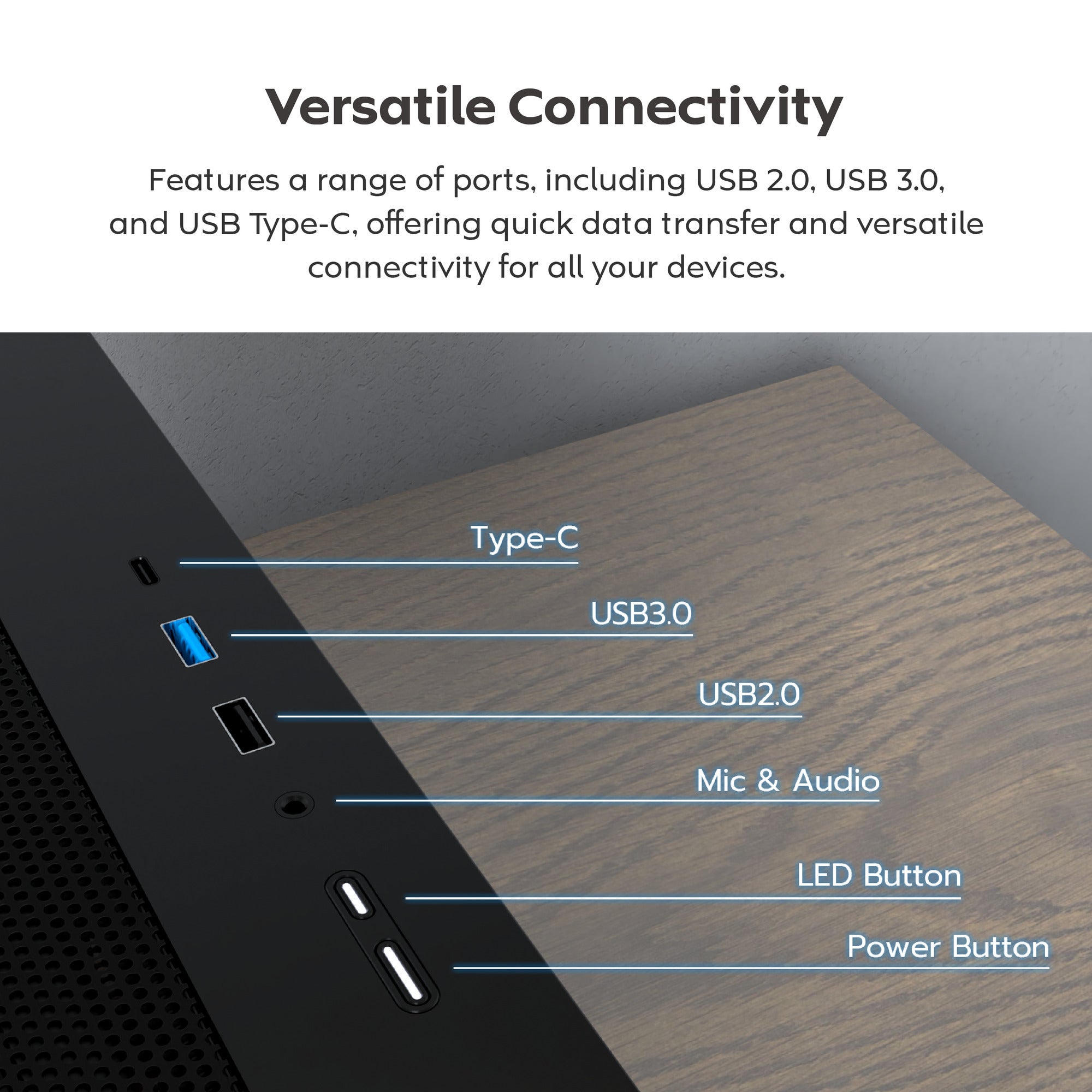 Montech x5m midi tower behuizing (zwart | 2x usb-a | 1x usb-c | rgb | tempered glass)