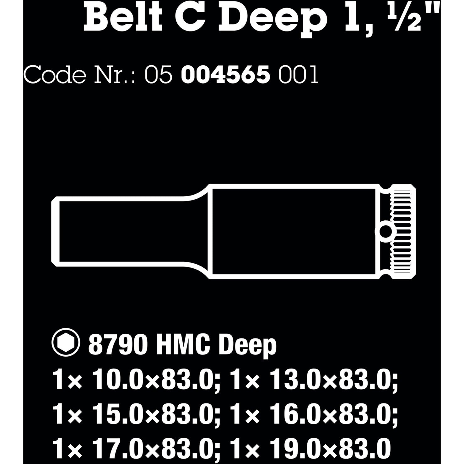Wera Gordel C Diep 1 doppenset, 1 2