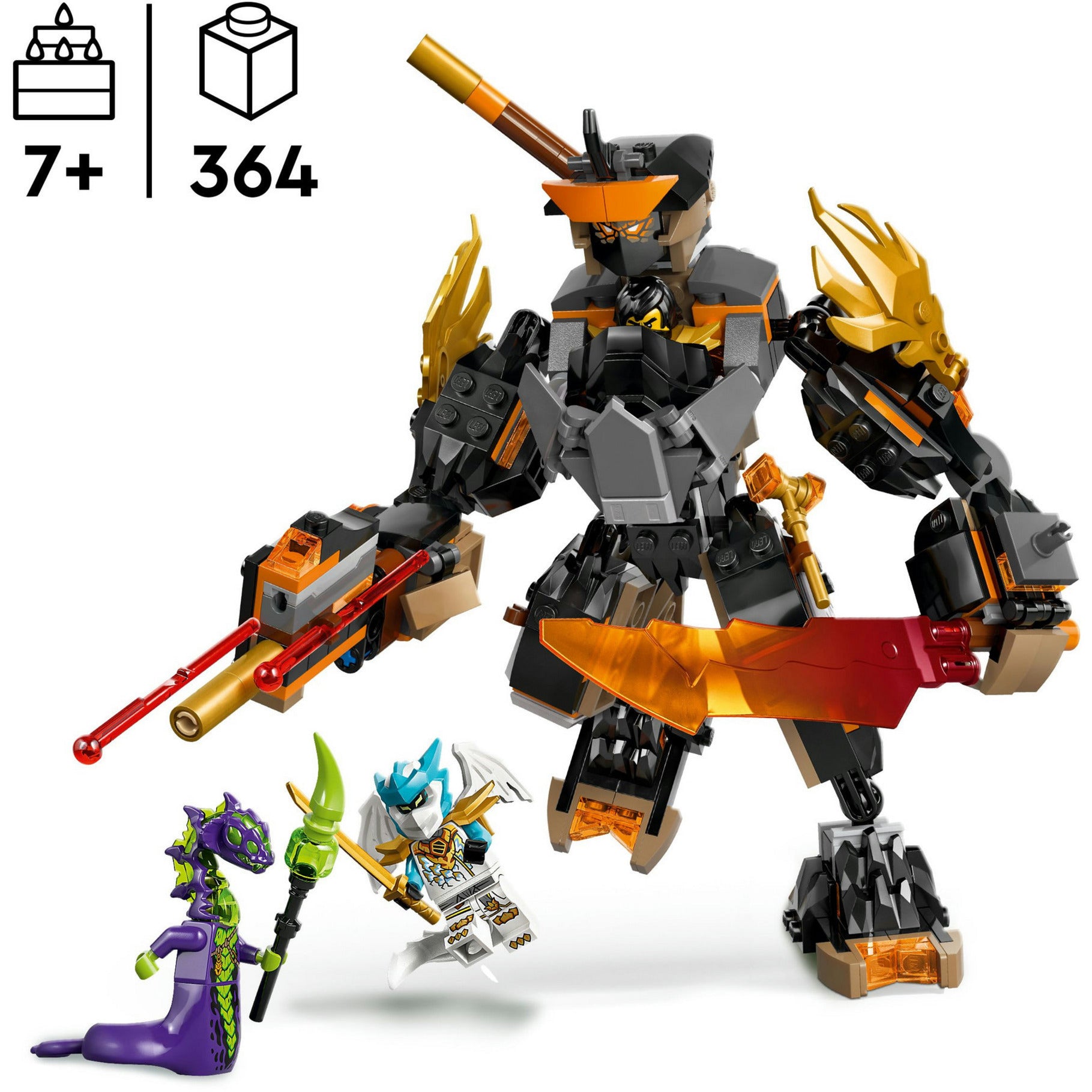 Lego ninjago - cole's missiemecha en draak zane constructiespeelgoed (71854)