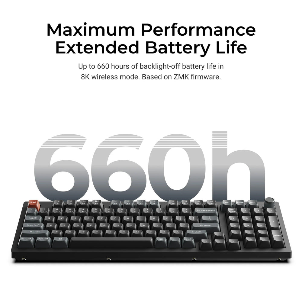 Keychron v5 ultra 8k wireless custom mechanical keyboard (zwart, us lay-out (qwerty), silk pom red, 96%, rgb, hot swap, 2.4 ghz | bluetooth 5.3 | usb-c)