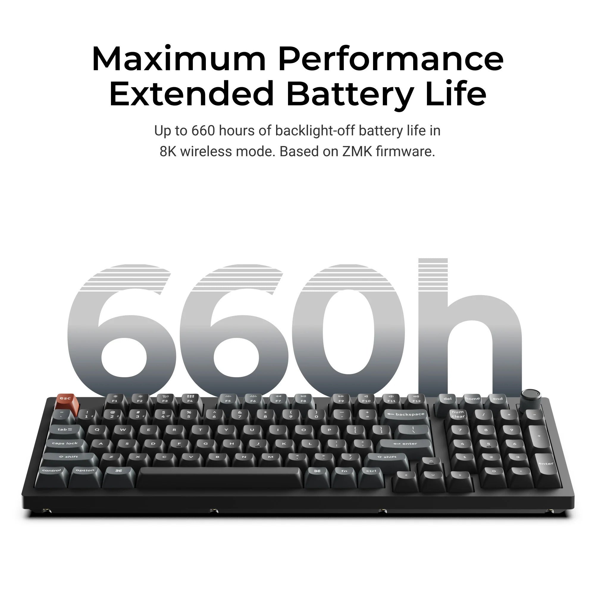 Keychron v5 ultra 8k wireless custom mechanical keyboard (zwart, us lay-out (qwerty), silk pom red, 96%, rgb, hot swap, 2.4 ghz | bluetooth 5.3 | usb-c)