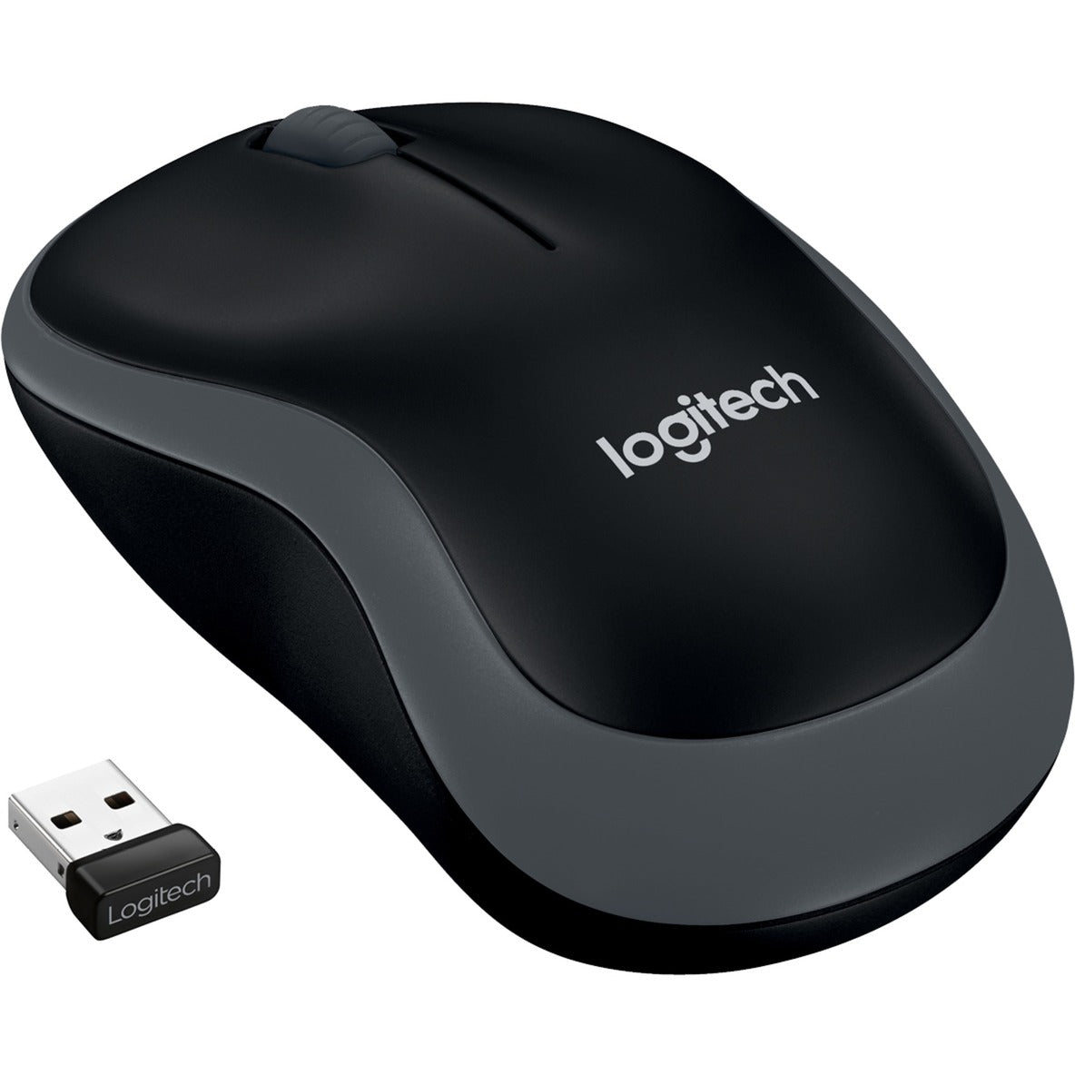 Muis logitech m185 grijs, zwart