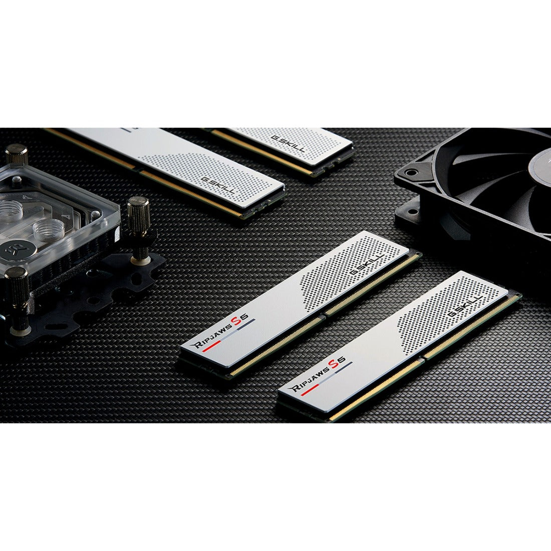 G.skill 32 gb ddr5-5600 kit werkgeheugen (wit, f5-5600j4040c16gx2-rs5w, ripjaws s5, xmp)