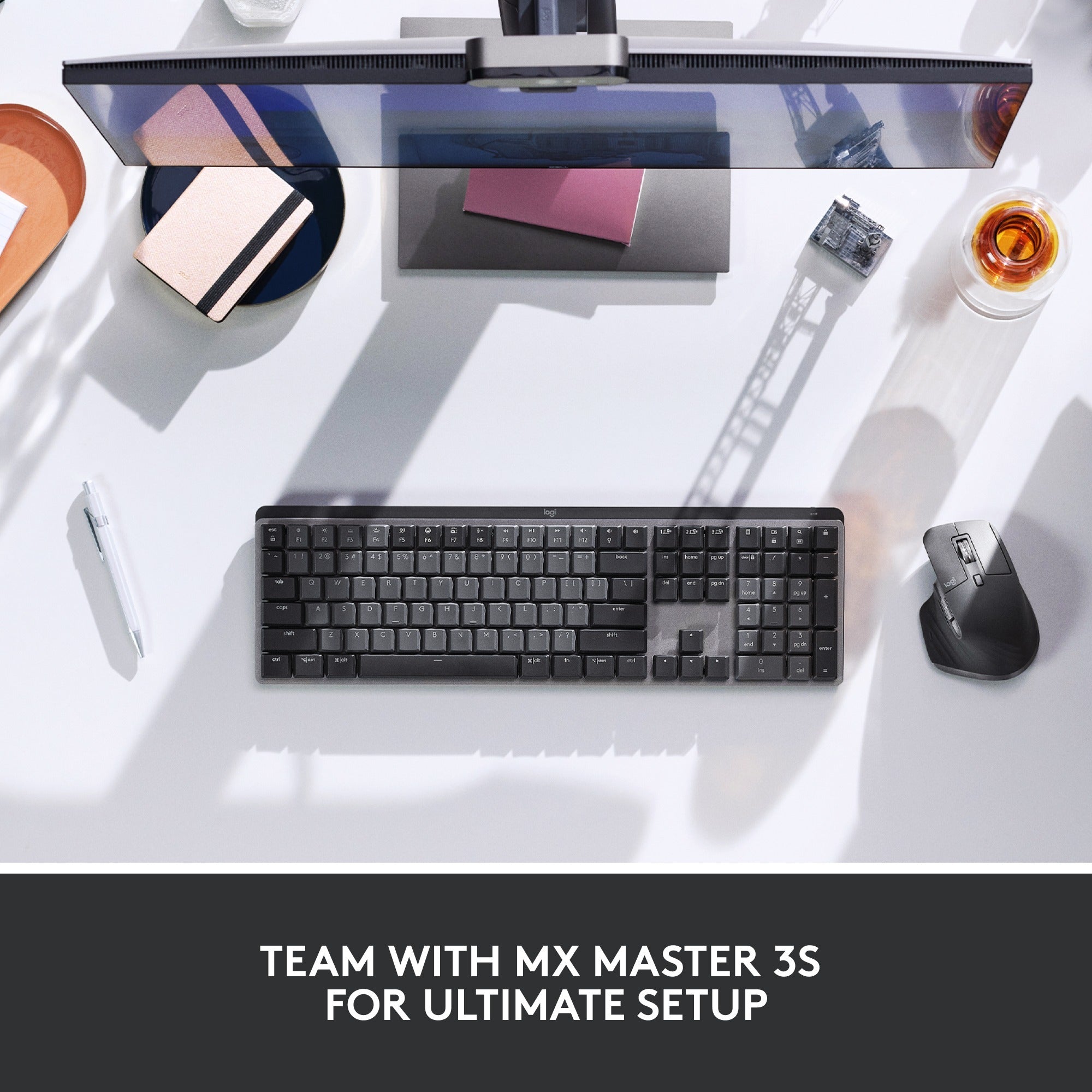 Logitech mx mechanical toetsenbord (zwart, us-international lay-out (qwerty), 100%, bluetooth)