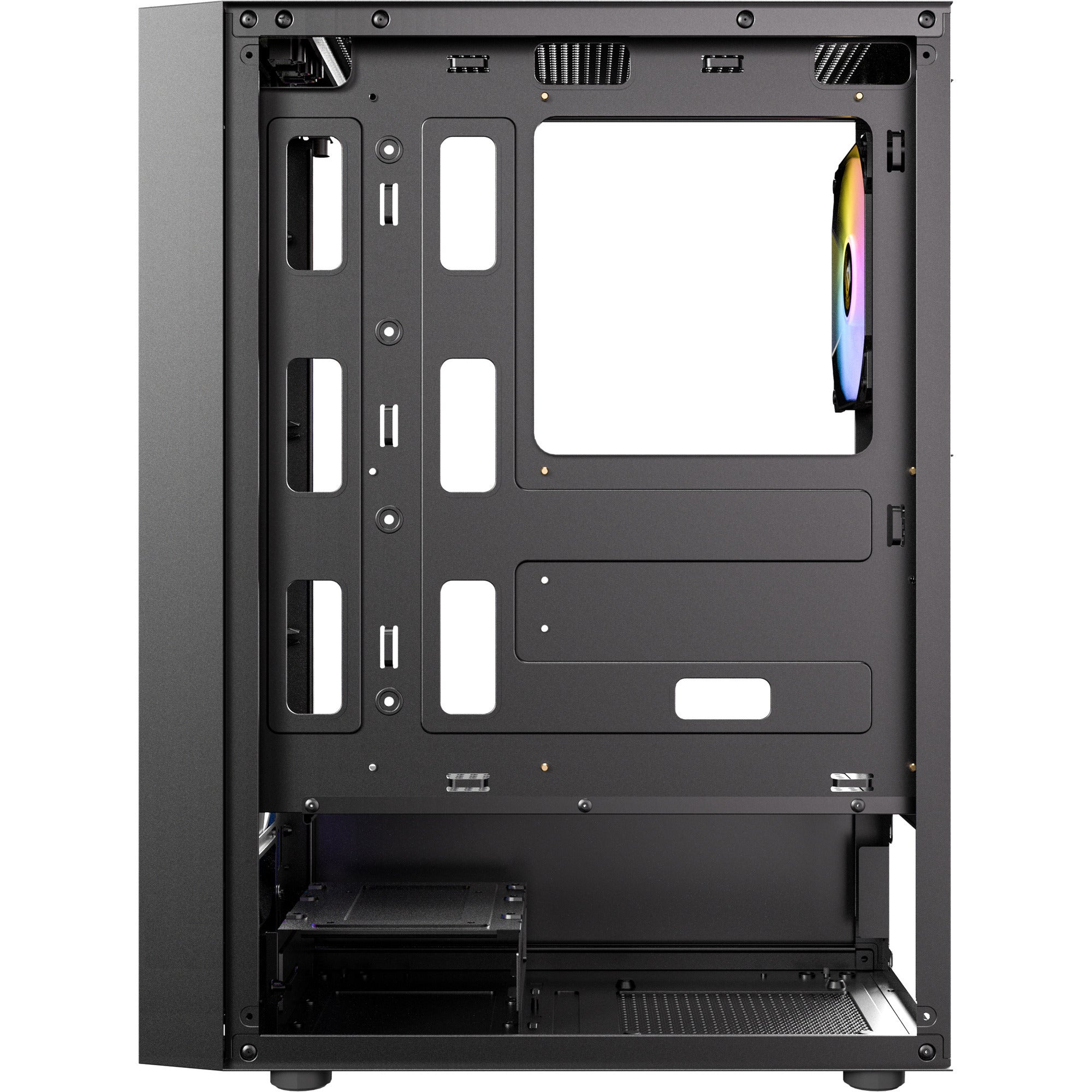 Antec ax27 rgb elite midi tower behuizing (zwart | 3x usb-a | tempered glass)