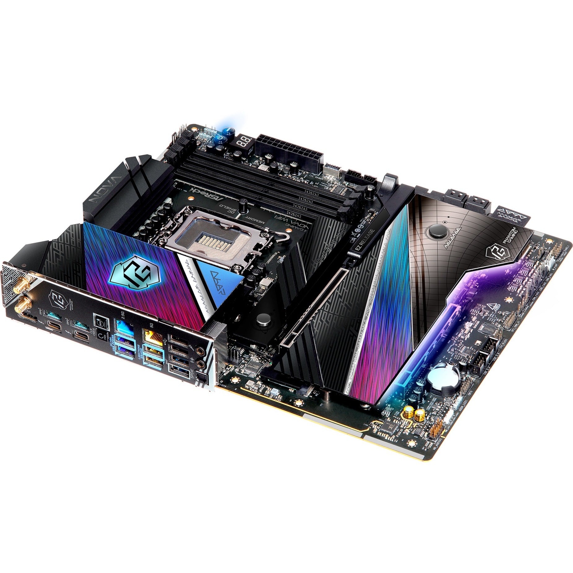 Asrock z890 nova wifi socket 1851 moederbord (zwart, raid, 5gb-lan, 2.5gb-lan, wi-fi 7, bt, sound, atx)