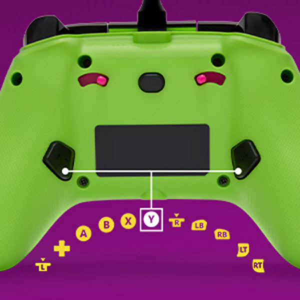 Powera advantage controller met kabel voor de xbox series x|s - fortnite: glow (neongroen, xbox series x|s, xbox one, pc)