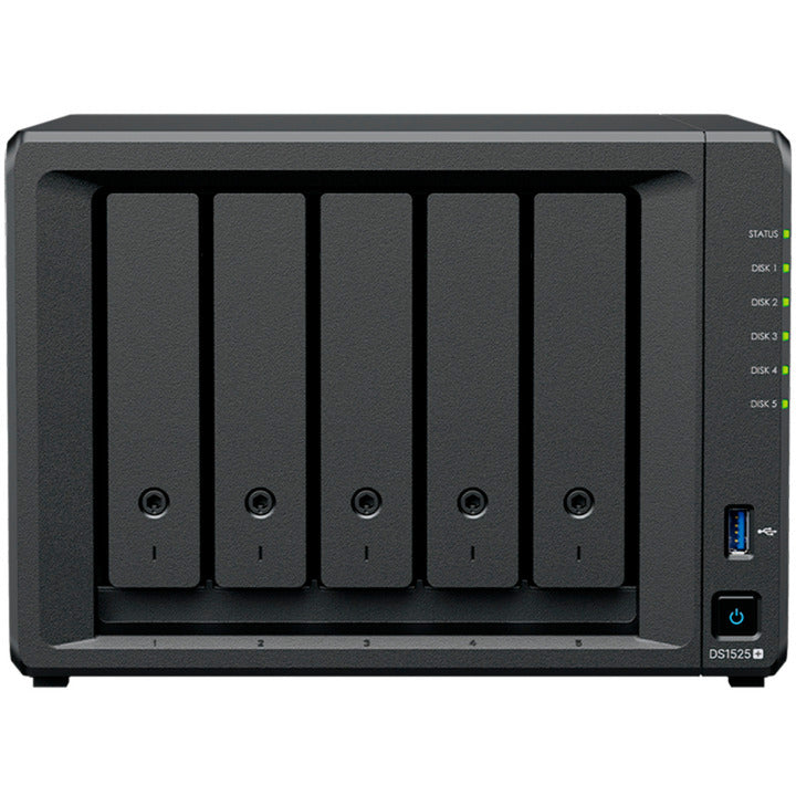 Synology diskstation ds1525+ nas (zwart, 2x lan, usb)