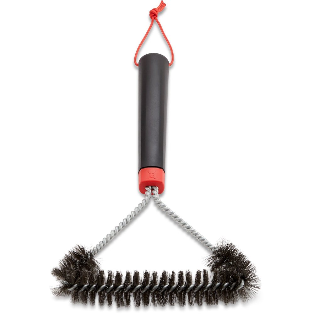 Weber driezijdige reinigingsborstel grillreinigingsborstel (zwart rood, 30 cm)