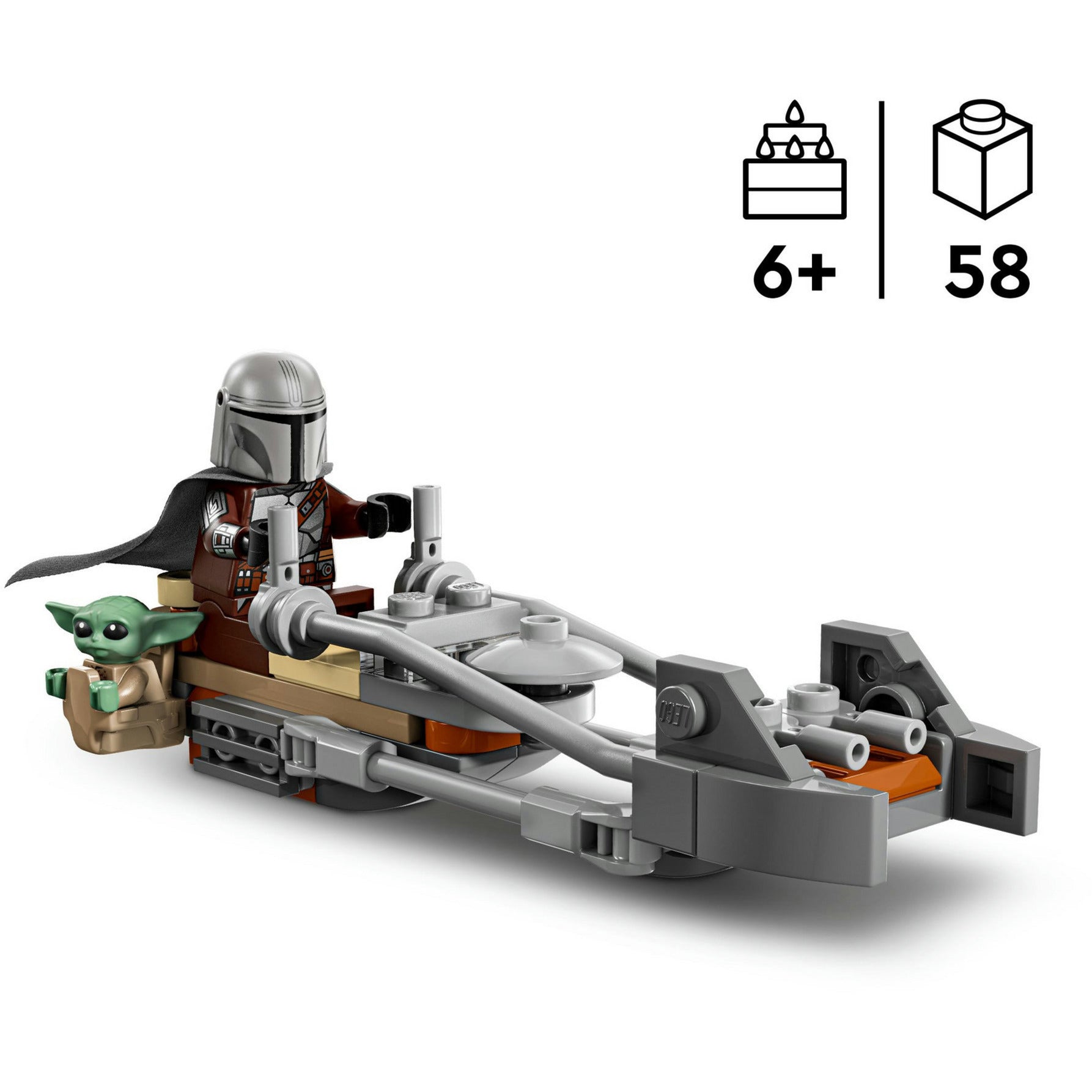 Lego star wars 75436 mandalorian en grogu's speederbike