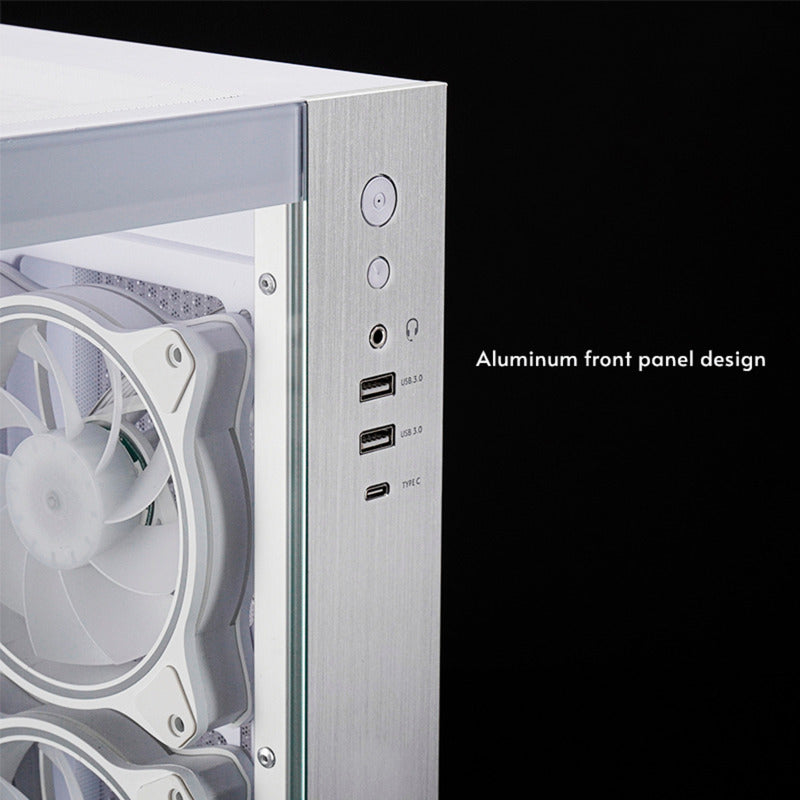 Chieftec visio midi tower behuizing (wit | 2x usb-a | 1x usb-c | rgb | tempered glass)