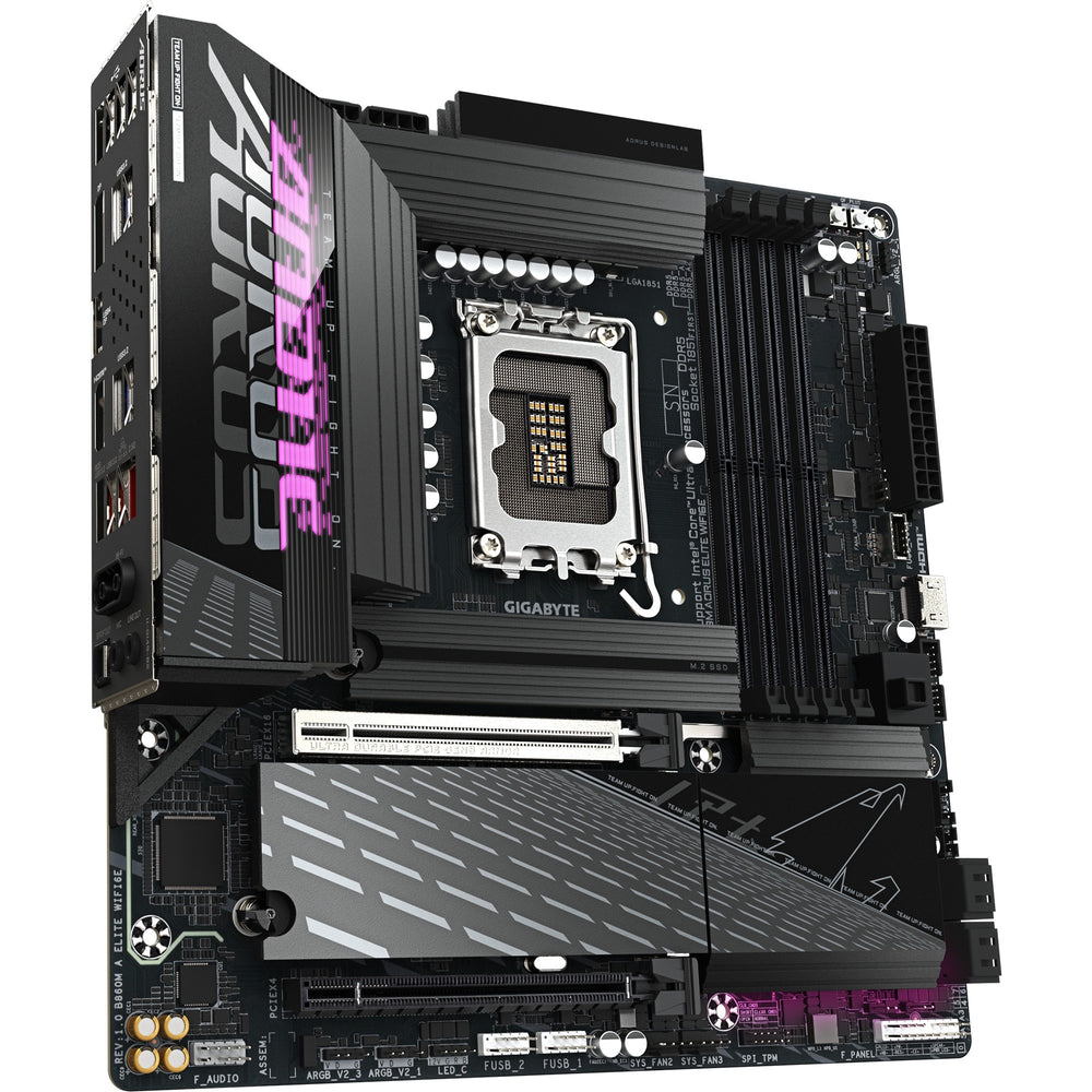 Gigabyte b860m aorus elite wifi6e socket 1851 moederbord (zwart, raid, 2,5gb-lan, wi-fi 6e, bt, sound, µatx)