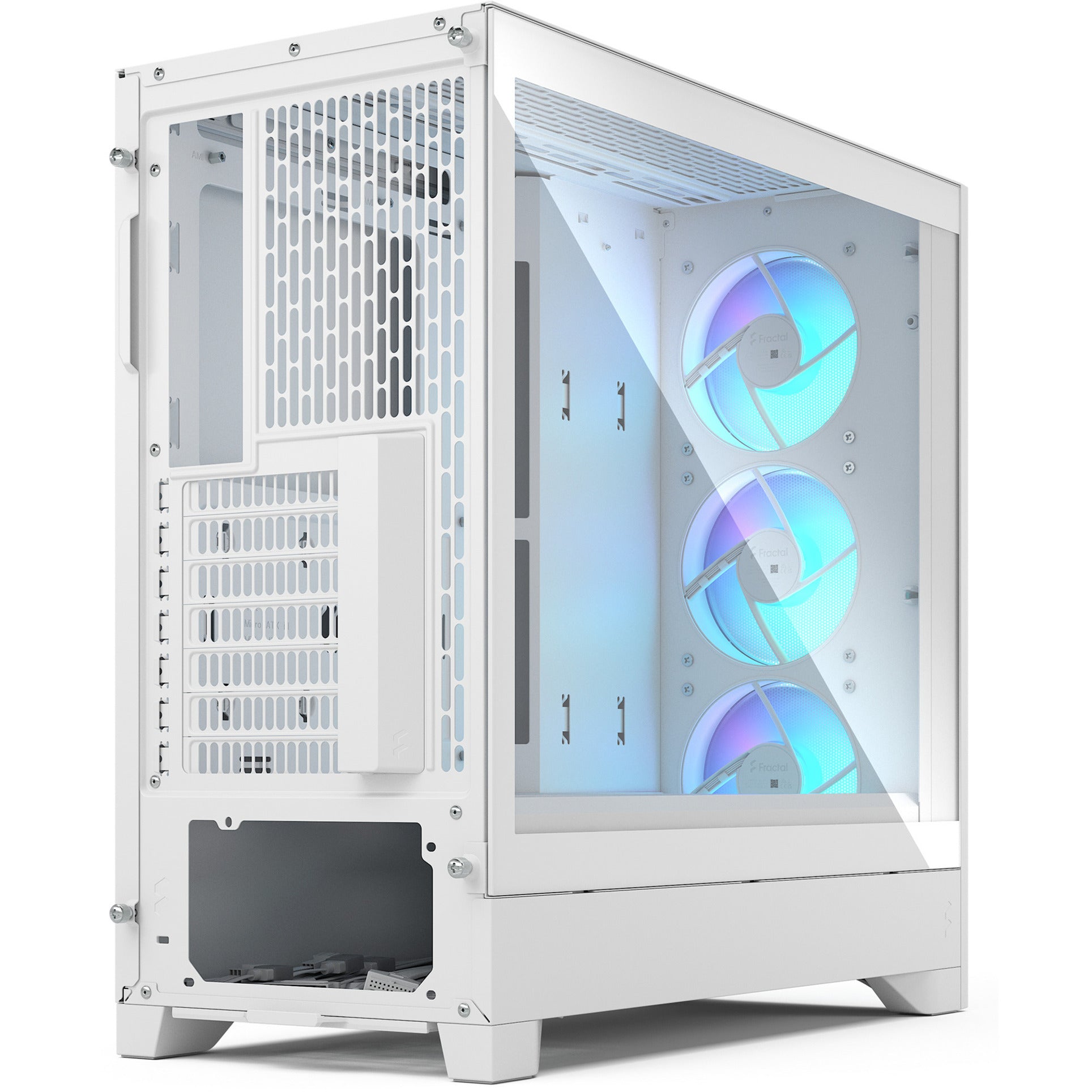 Fractal design pop 2 air rgb midi tower behuizing (wit | 1x usb-a | 1x usb-c | rgb | tempered glass)