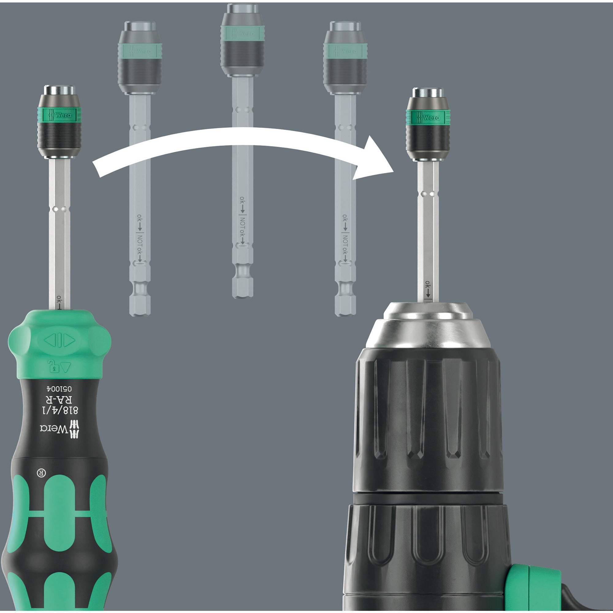 Wera kraftform kompakt 20 ra-r met etui, 6‑delig bitset (zwart groen)