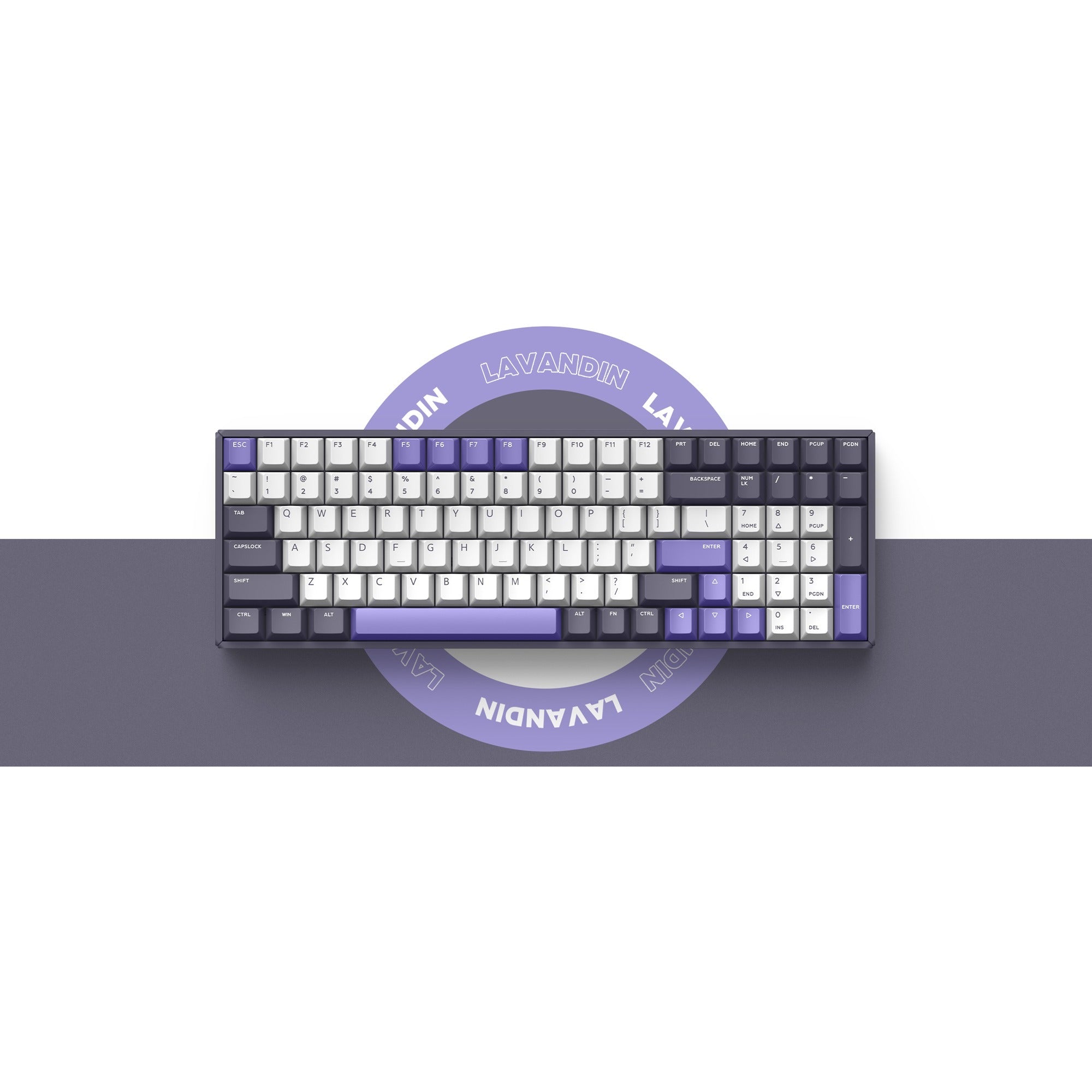 Iqunix f97 lavandin wireless mechanical keyboard, gaming toetsenbord (lavendel, us lay-out, cherry mx silent red, rgb leds, 96%, hot-swappable, pbt, 2.4ghz | bluetooth 5.1 | usb-c)