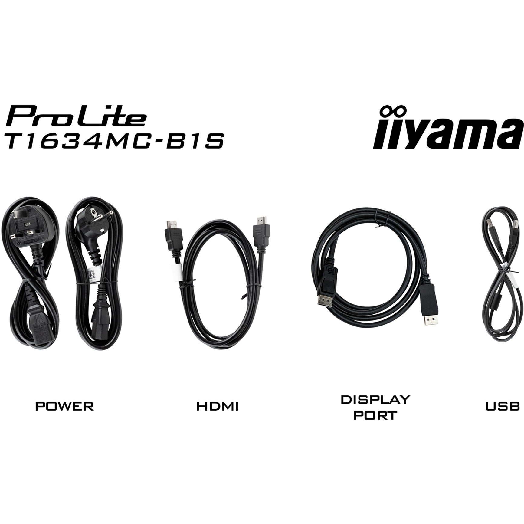 Iiyama prolite t1634mc-b1s 16 touchscreen monitor (zwart (mat), hdmi, displayport, vga)