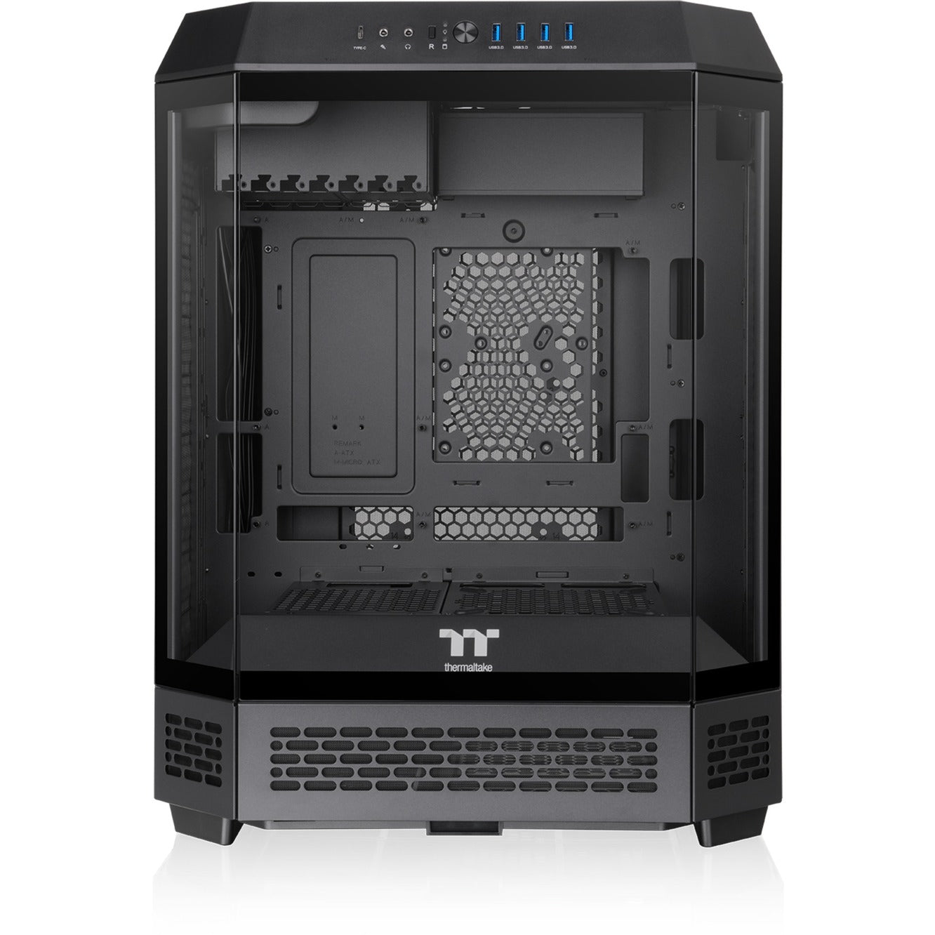 Thermaltake the tower 600 midi tower behuizing (zwart | 4x usb-a | 1x usb-c | tempered glass)